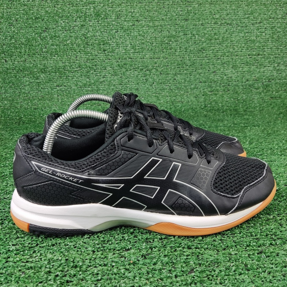 Asics Sneakers Mens 8 Black Gel-Rocket 8 B706Y Volleyball Court Shoes Gum Sole